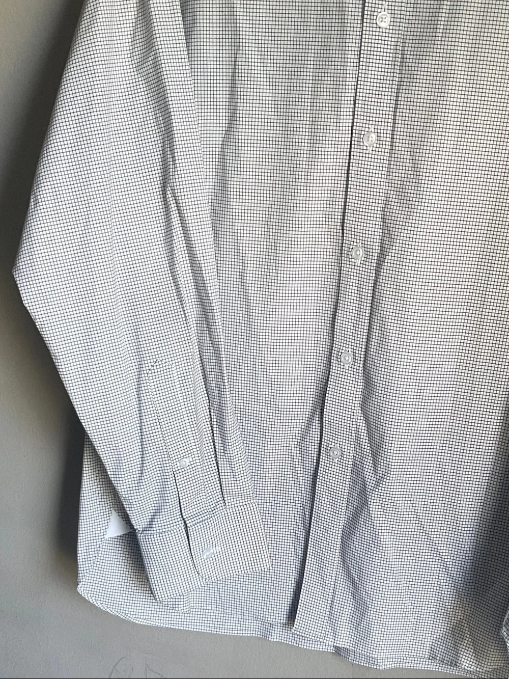 J. Crew Men's Small Check Dress Shirt - White & Light Blue